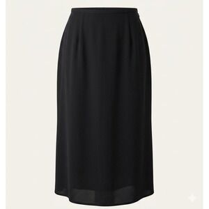 Isaac Hazan Vintage 90s Flowy Black Maxi Skirt Side Slit Union Made Womens 16 XL